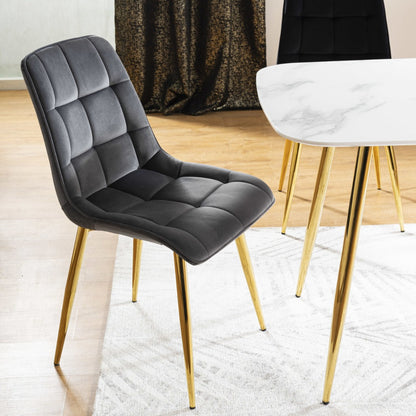 Chair ELEGANT VELVET GOLD FRAME/BLACK BLUEVEL 19