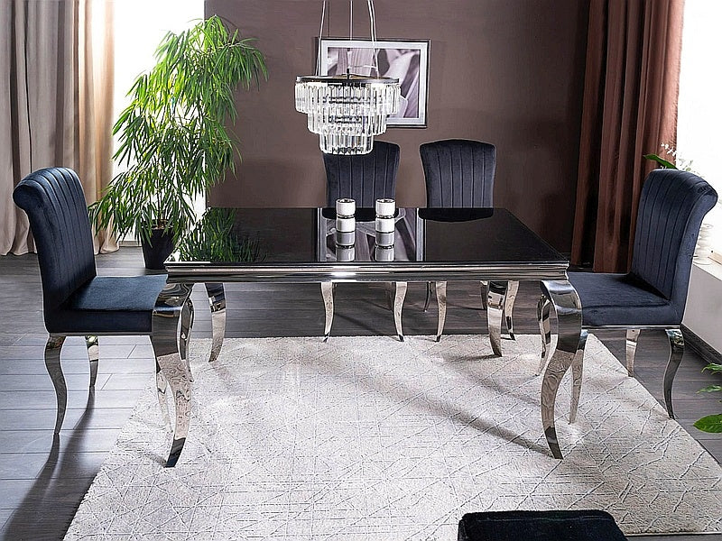 Table PRINCE BLACK/CHROME 150X90