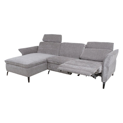 Corner sofa DAYTON KS, electric chair, light gray