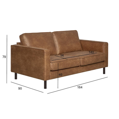 Sofa LUCAS 2-seater, brown