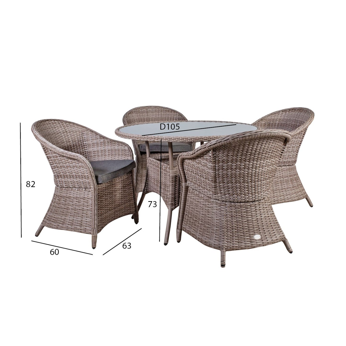 Garden furniture set SIENA table, 4 chairs