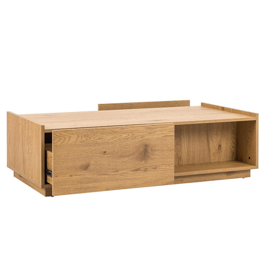 Coffee table SACHA 120x60xH35cm, melamine with oak decor