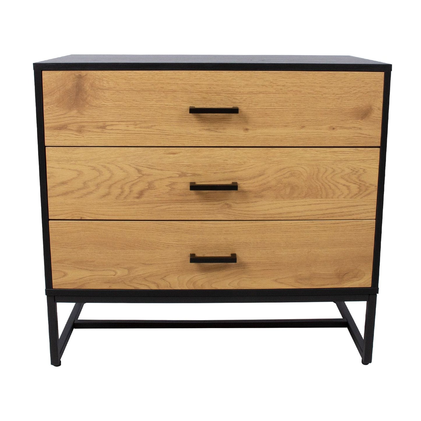 Chest of drawers AMSTERDAM 80x40xH75cm, oak/black