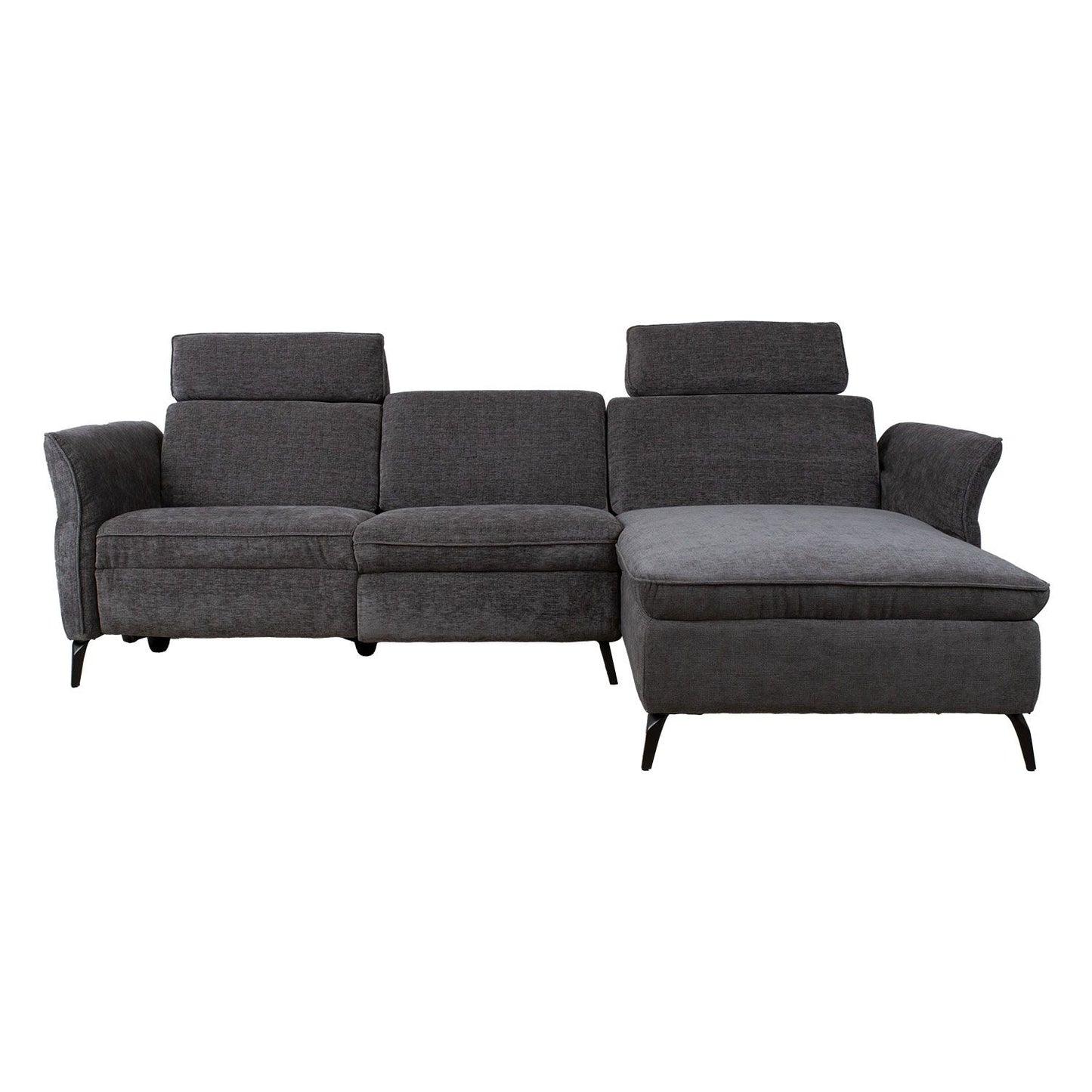 Corner sofa DAYTON LS, electric chair, dark gray