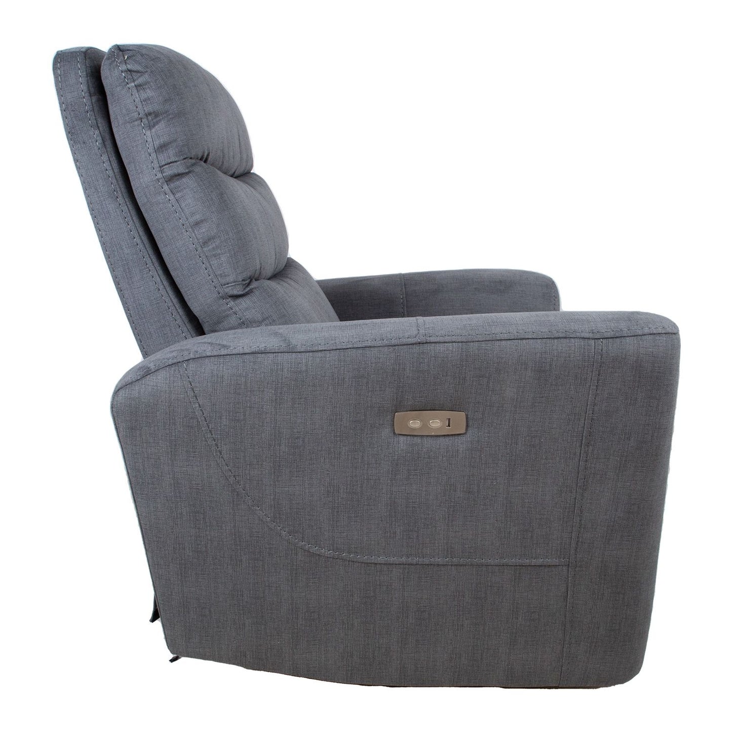 Lounge chair GASTON with electric mechanism, gray velvet 