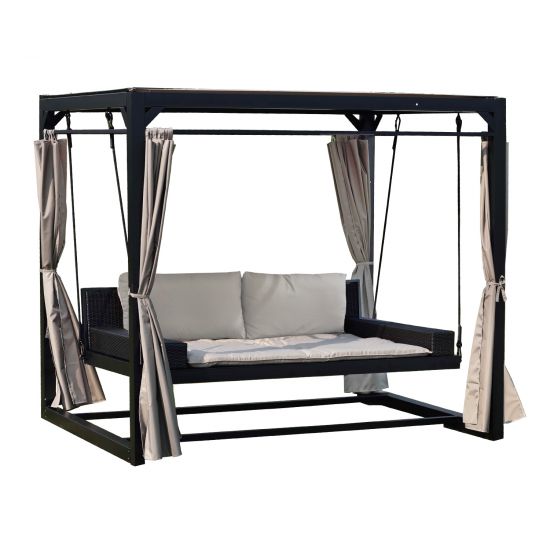 Swing gazebo BARCELONA / Brown/beige 