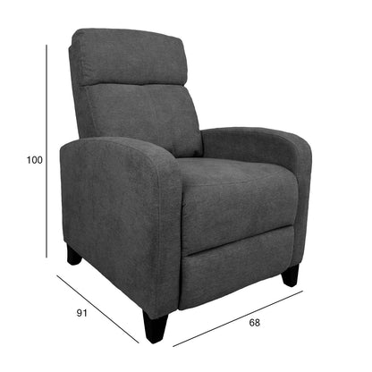 Lounge chair ENIGMA with manual mechanism 68x91xH100cm, gray 