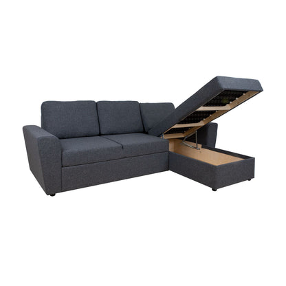 Corner pull-out sofa INGMAR dark gray