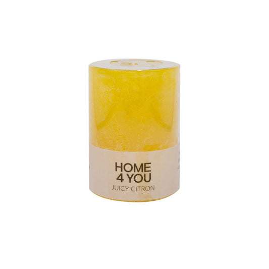 Candle JUICY CITRON, D6.8xH9.5cm, light yellow (with lemon scent)