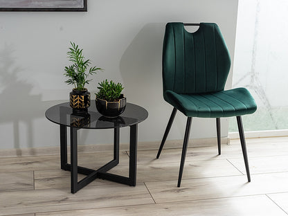 Chair ARCO VELVET BLACK FRAME / GREEN BLUVEL78