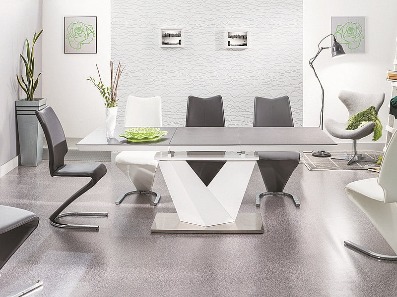 Table ALARAS II BLACK STONE EFFECT / WHITE LACQUER 120(180)X80