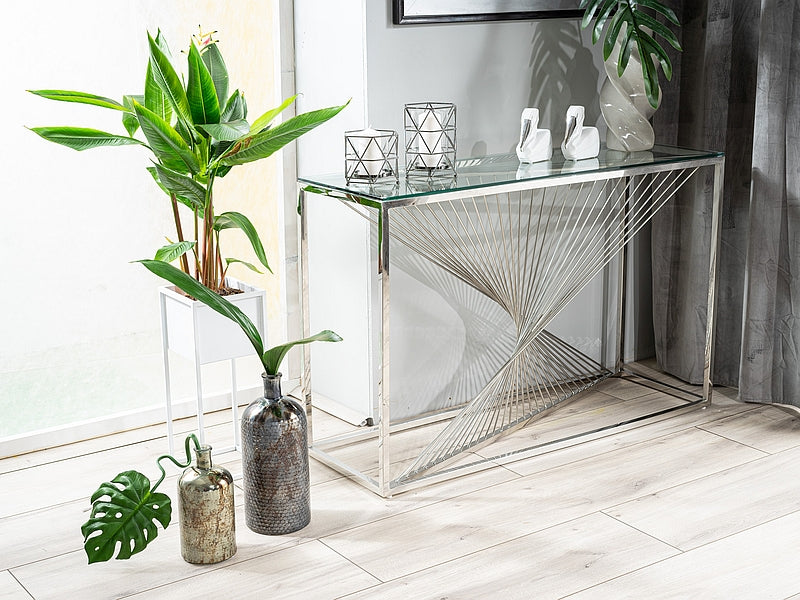 CONSOLE FLAME C TRANSPARENT/SILVER 120X40 