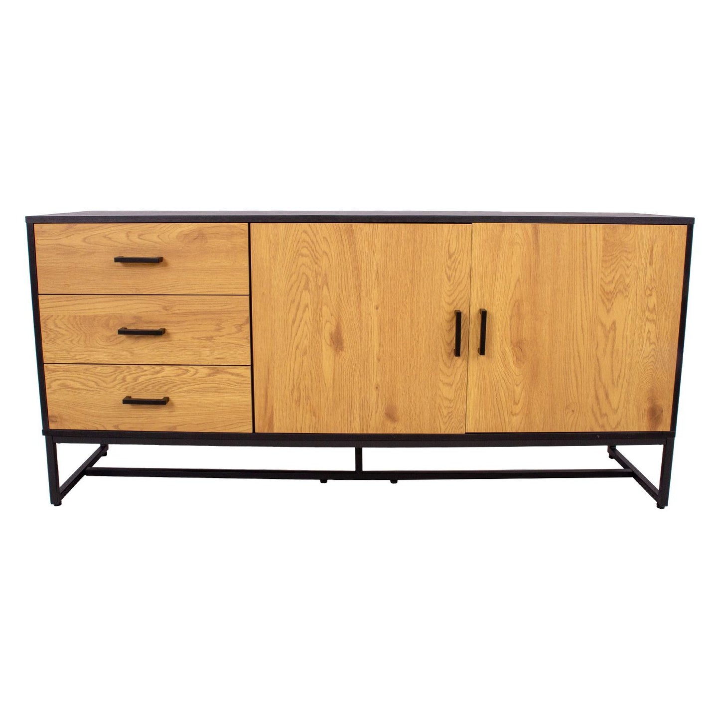 Chest of drawers AMSTERDAM 160x40xH75cm, oak/black