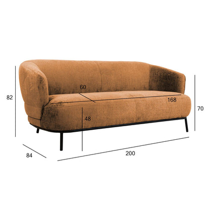 Sofa GEMALA 2.5 seater, orange 