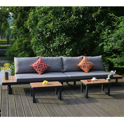 Garden furniture set MALTA modular sofa and 2 tables / Gray 