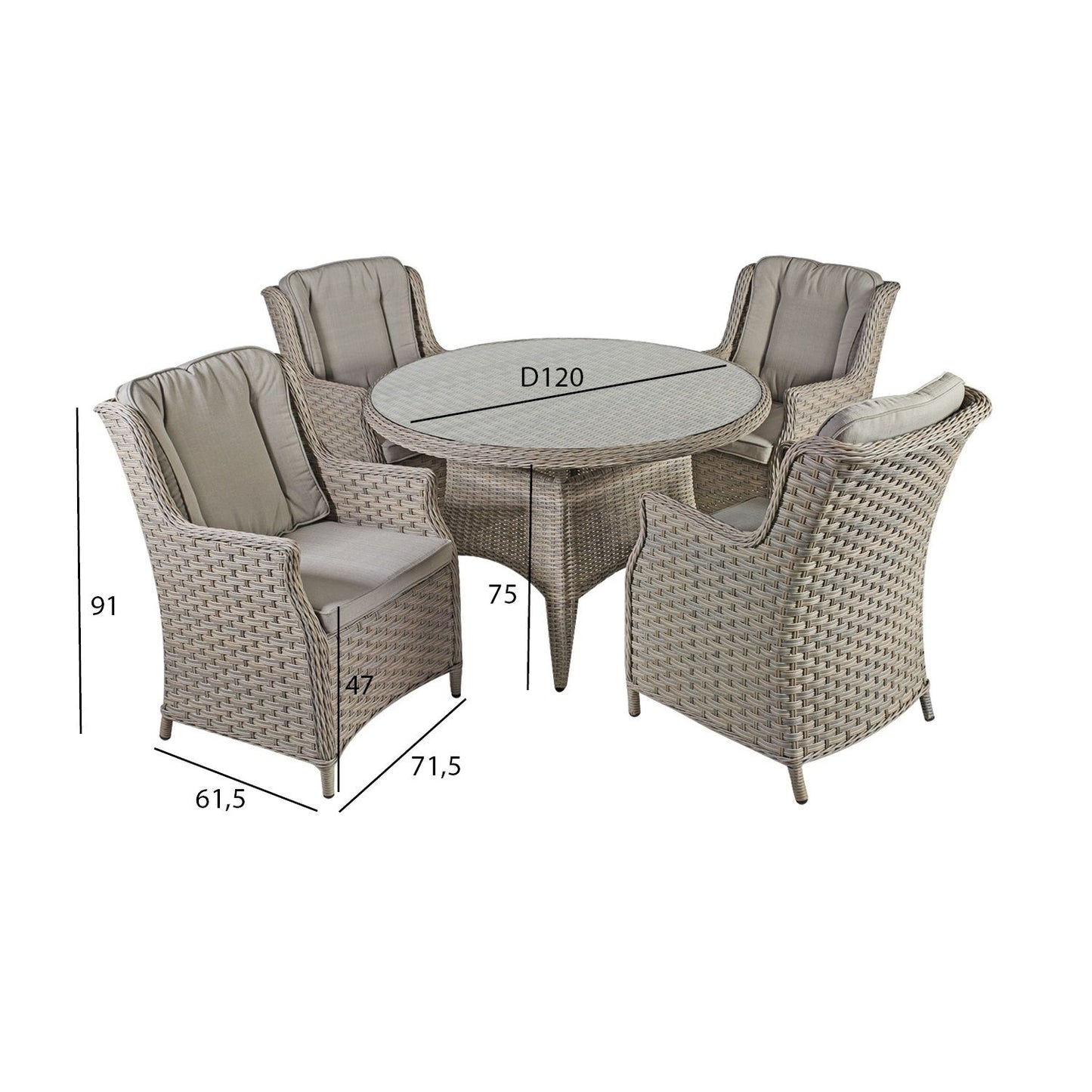 Garden furniture set PACIFIC table, 4 chairs 