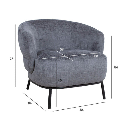 Lounge chair GEMALA dark gray 