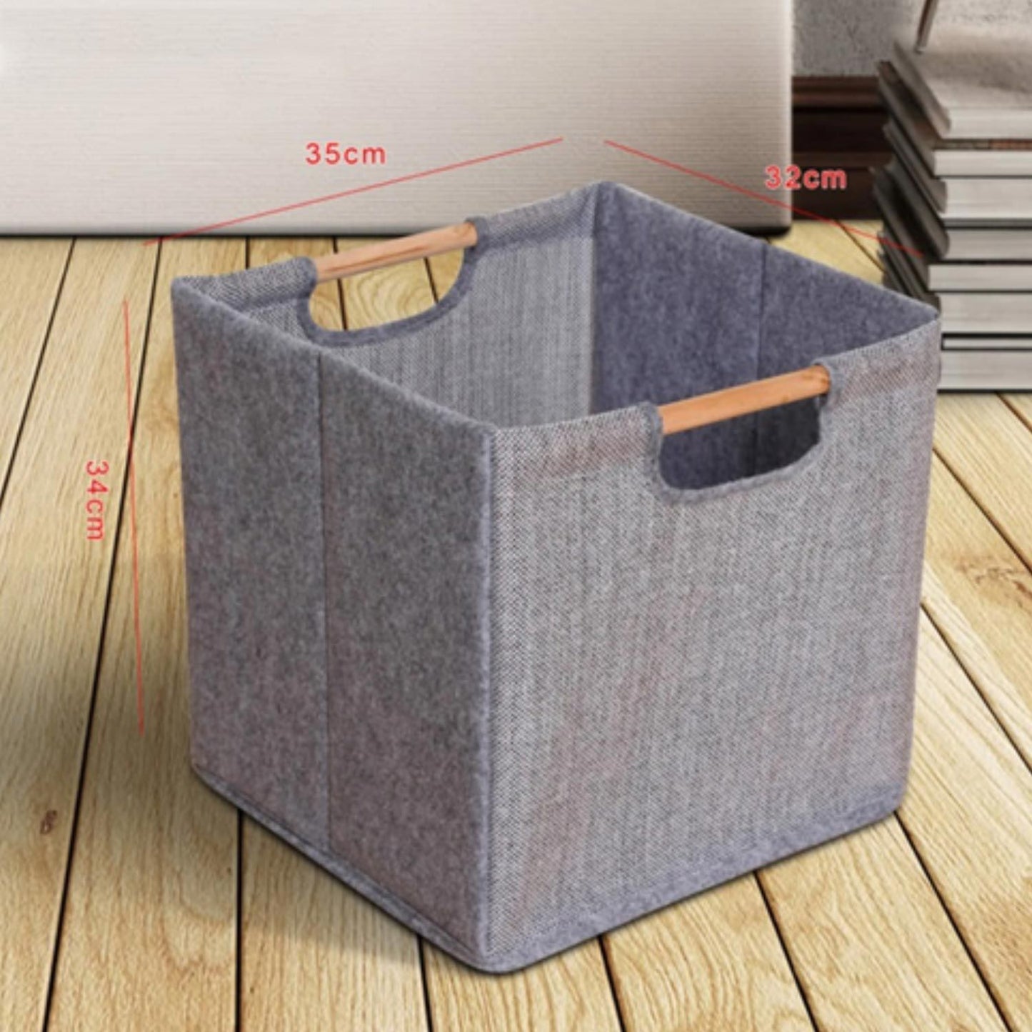 Basket MAX MILO 35x32xH34cm, gray 