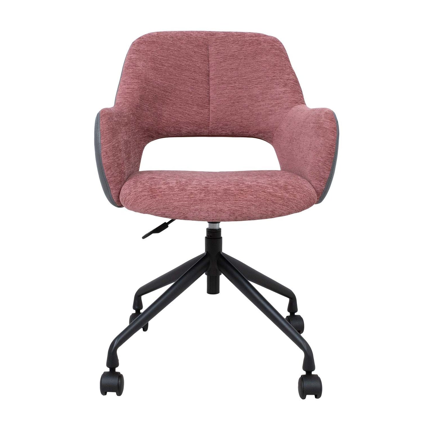 Work chair KENO with castors, dark Pink / Grey 