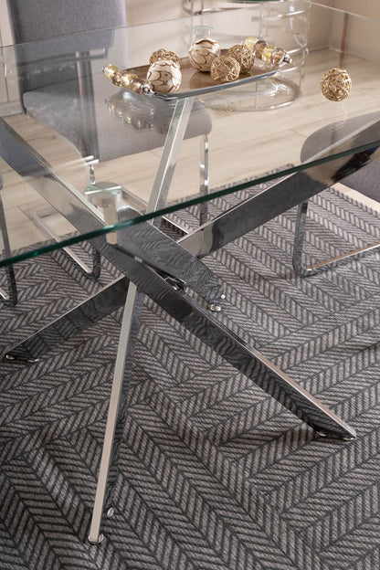 Table AGIS II TRANSPARENT TABLE/CHROME 140x80