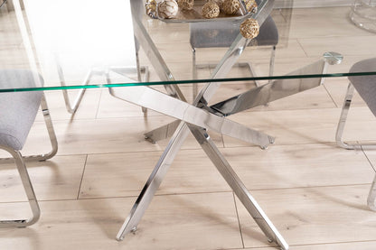 Table AGIS II TRANSPARENT TABLE/CHROME 140x80