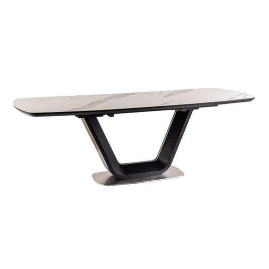 Table ARMANI CERAMIC WHITE MARBLE EFFECT/ BLACK MATTE 160(220)X90