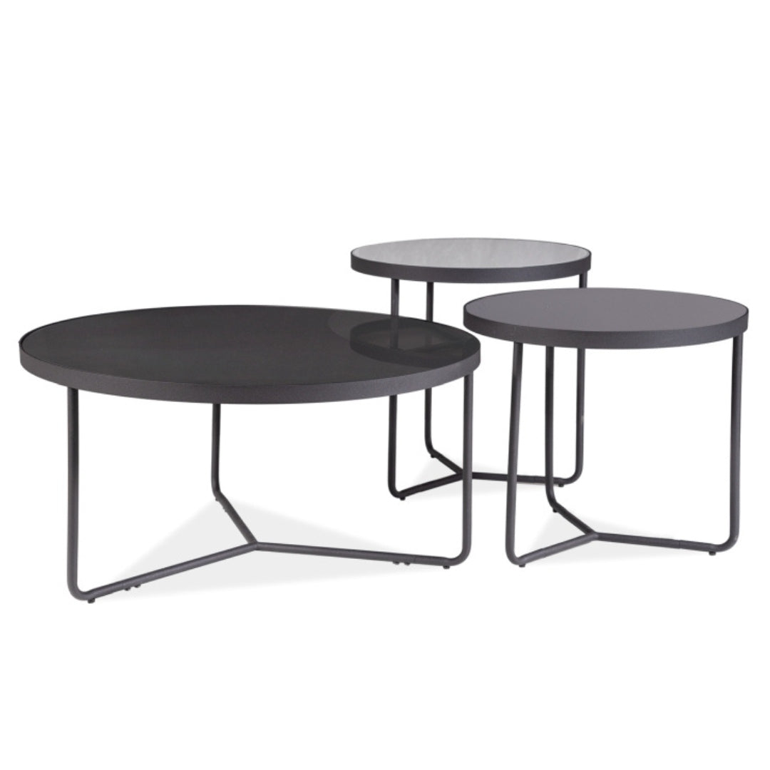 Coffee table ARTEMIDA GRAY+BLACK / BLACK (SET)