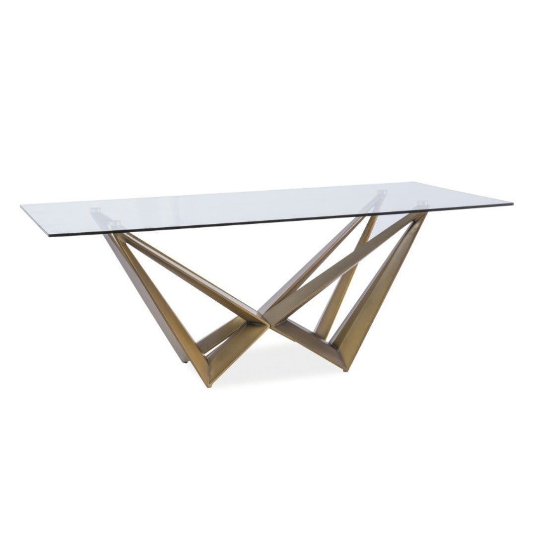 Table ASTON TRANSPARENT/COPPER 200X100