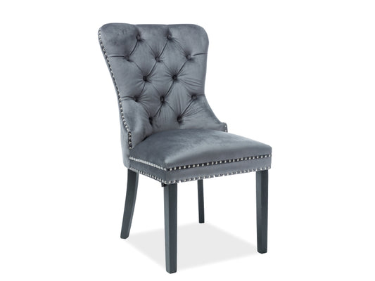 Armchair AUGUSTA VELVET BLACK FRAME/GRAY BLUVEL14 