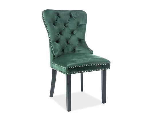 Armchair AUGUSTA VELVET BLACK FRAME/GREEN BLUVEL78