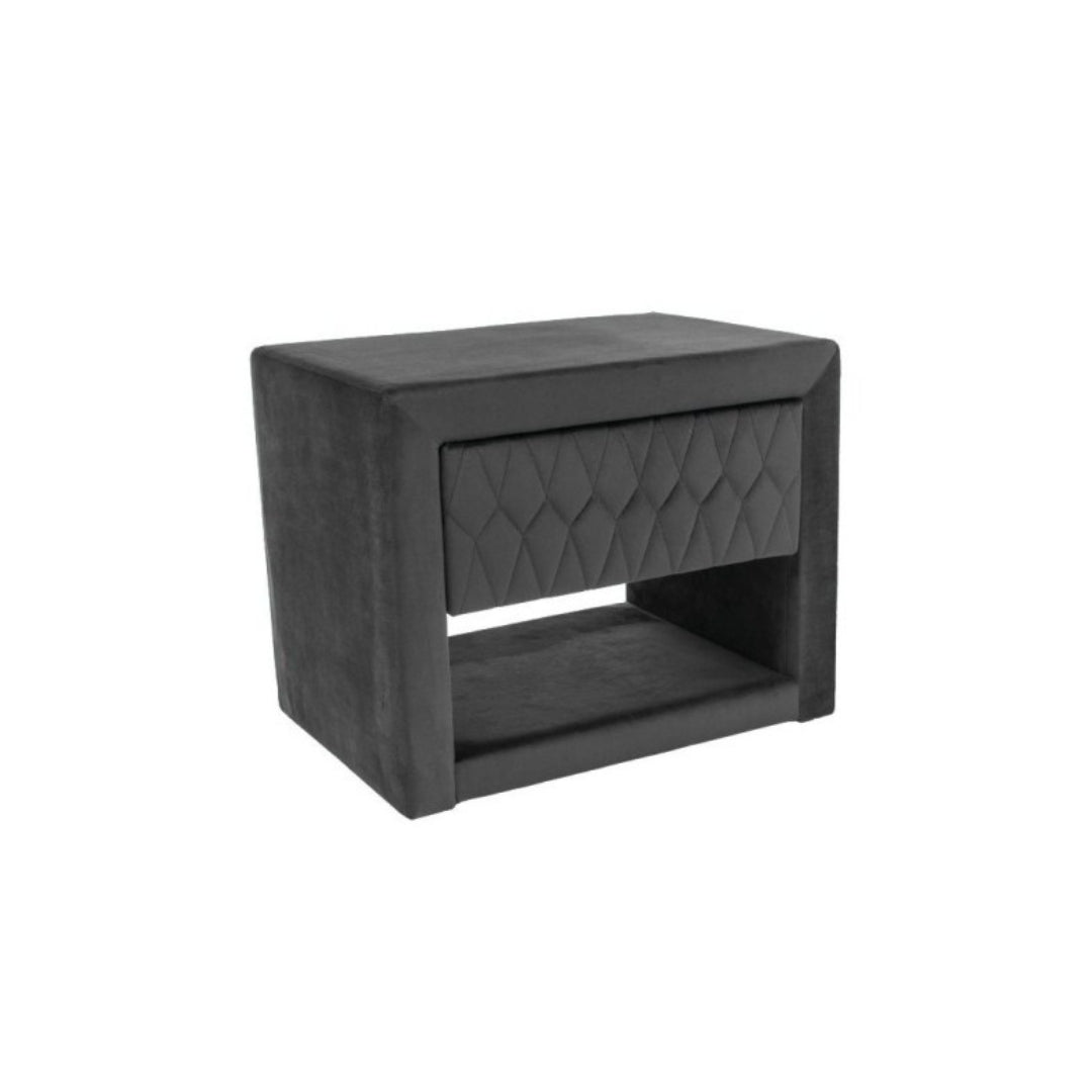 Nightstand AZURRO VELVET GRAY UPHOLSTERY BLUVEL 14