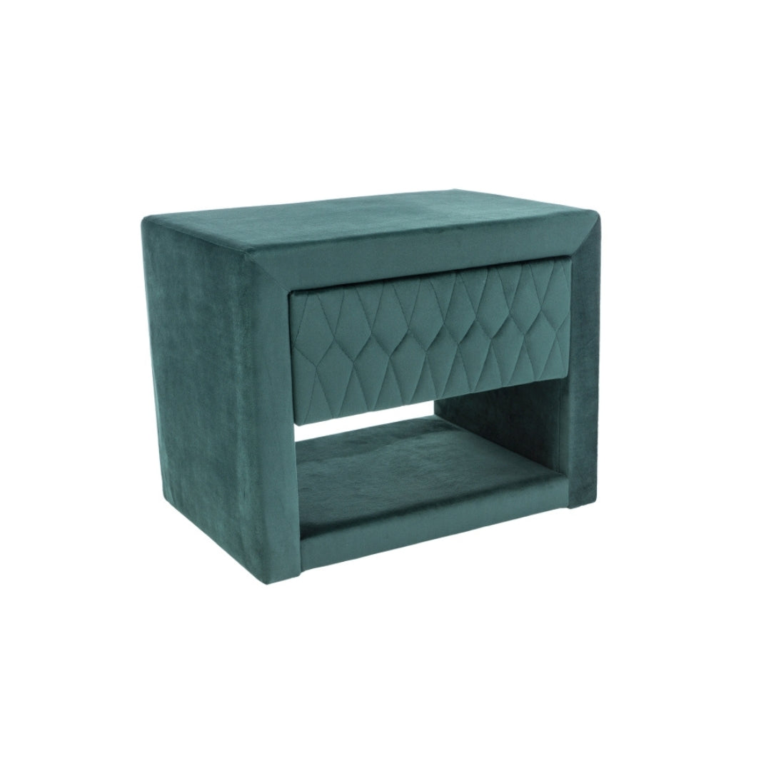 Nightstand AZURRO VELVET GREEN UPHOLSTERY BLUVEL 78