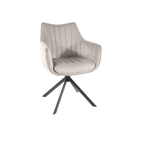 Chair AZALIA VELVET BLACK FRAME/LIGHT GRAY BLUVEL 03 