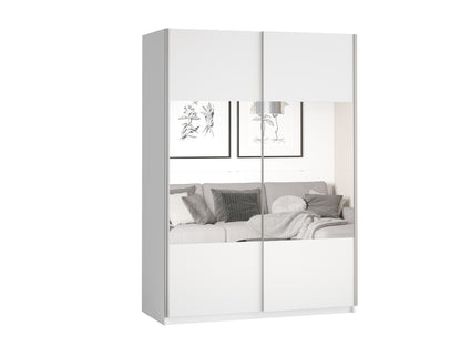 BETA - Cabinet with 2 sliding doors 150cm / White with mirrors 