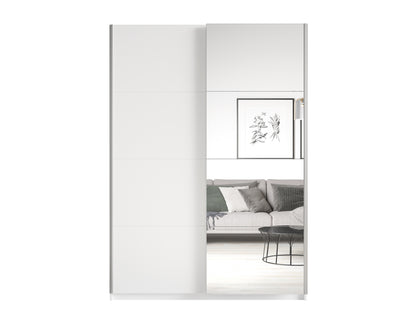 BETA - Cabinet with 2 sliding doors 120cm / White with mirrors 