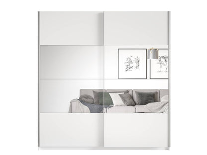 BETA - Cabinet with 2 sliding doors 180cm / White with mirrors 