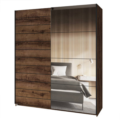 BETA - Cabinet with 2 sliding doors 180cm / Monastery oak with mirrors 