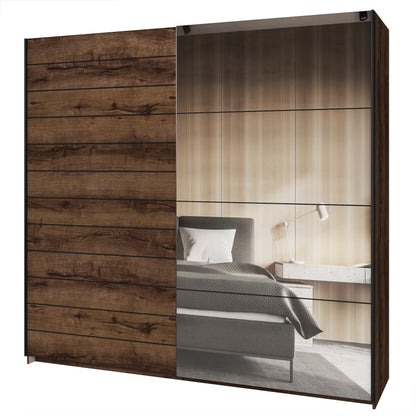 BETA - Cabinet with 2 sliding doors 221cm / Monastery oak - mirrors 