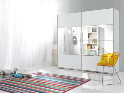 BETA - Cabinet with 2 sliding doors 180cm / White with mirrors 