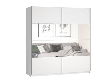 BETA - Cabinet with 2 sliding doors 180cm / White with mirrors 