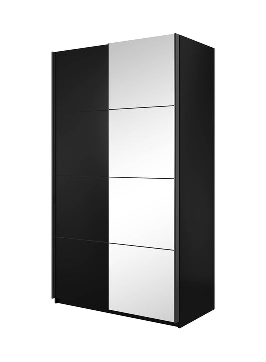 BETA - Cabinet with 2 sliding doors 120cm / mirrors / black with mirrors 