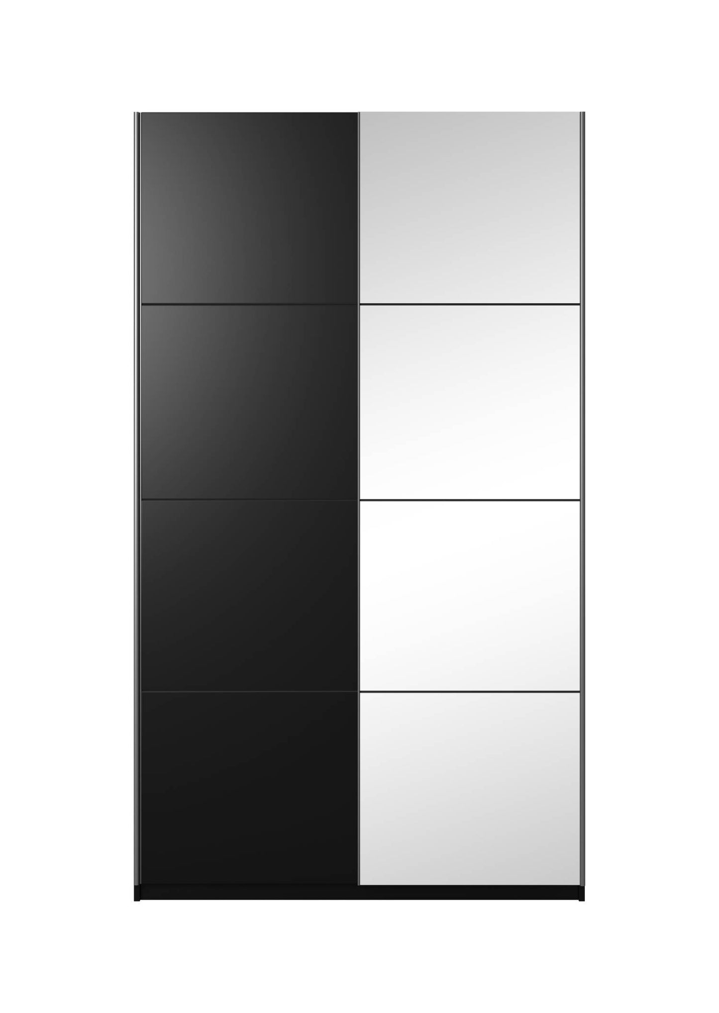 BETA - Cabinet with 2 sliding doors 120cm / mirrors / black with mirrors 