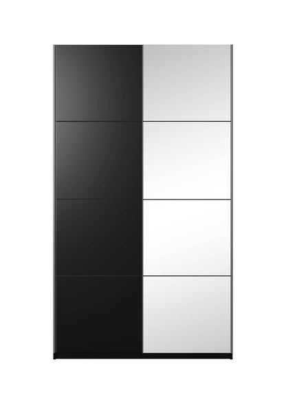 BETA - Cabinet with 2 sliding doors 120cm / mirrors / black with mirrors 