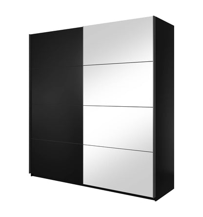 BETA - Cabinet with 2 sliding doors 180cm / black with mirrors 