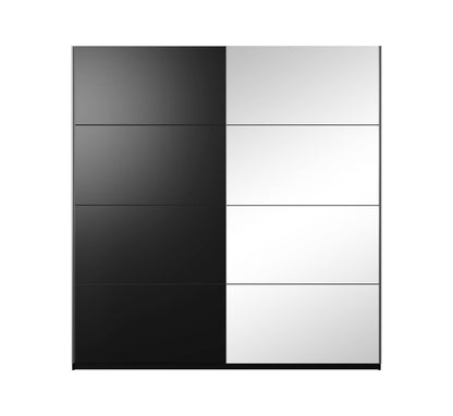 BETA - Cabinet with 2 sliding doors 200cm / black with mirrors 