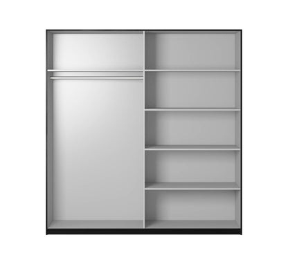 BETA - Cabinet with 2 sliding doors 180cm / black with mirrors 