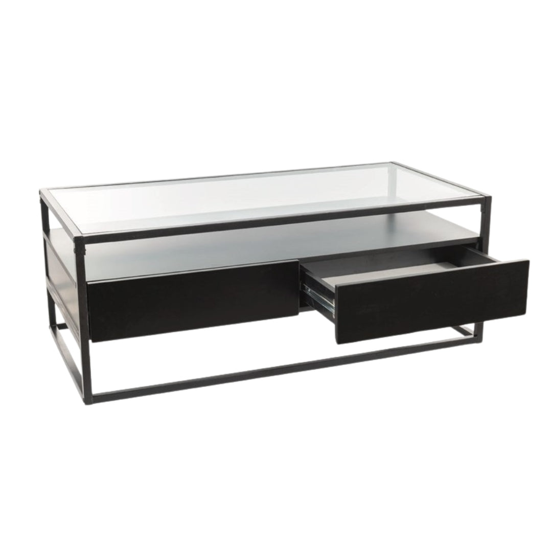 Coffee table CARLO TRANSPARENT+ BLACK/BLACK 110X55