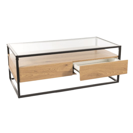 Coffee table CARLO TRANSPARENT+ BLACK/BLACK 110X55