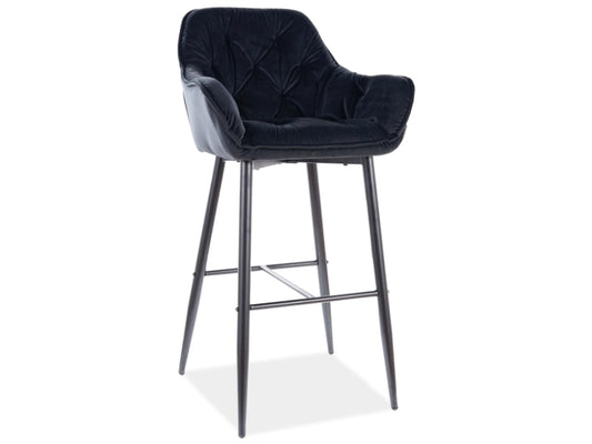 Bar Chair CHERRY H-1 VELVET BLACK FRAME/BLACK BLUEVEL 19 