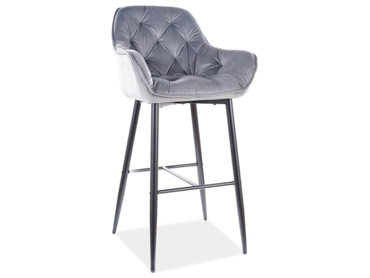 Bar Chair CHERRY H-1 VELVET BLACK FRAME/GRAY BLUVEL 14 